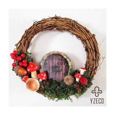 China Hotel and Restaurant Decor Autumn Luxury Moss Wreath with 100% Real Preserved Moss for sale