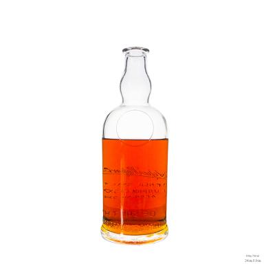 China Crystal White 700ml Beverage Liquor Bottle Wholesale Glass Whiskey Bottle for sale