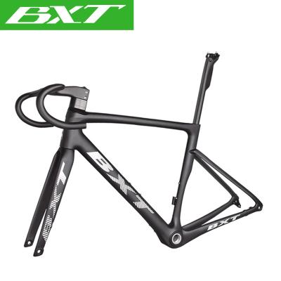 China Road Bikes Carbon Fiber Road Bike Frame T1000 Flat-Mounted Disc Brake 700C Fully Hidden Cable Road Bike Carbon Fiber Frame for sale