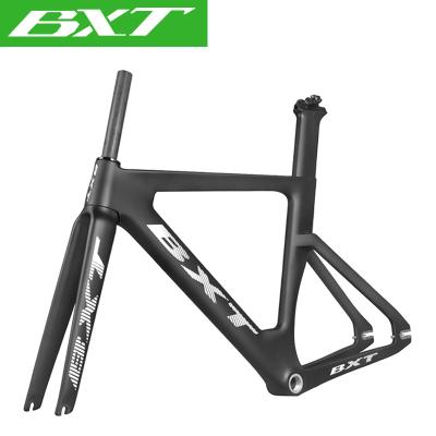 China Road Bikes 700C Carbon Track Frame Bicycle Frameset With Fork Seatpost BSA Carbon Track Bike Frame for sale