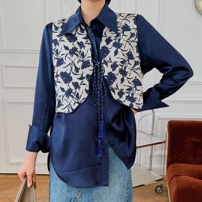 China Hanna Womens Fall Fashion Jackets Viable Vest Designs Vintage Short Jacquard Women's Vest Floral Women's Vests and Vests for sale