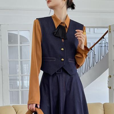 China Hanna Fashion Office Wear Formal Slim Short Work Vest Jacket Women Design Viable Body Female Jacket Ladies Blazer Vest Elegant For Women for sale