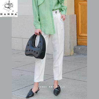 China Wholesale 2022 Summer Fashion Women's Asymmetric Solid Color Women's Pants High Waist Ladies Breathable Slim Office Wears for sale