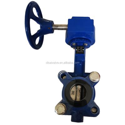 China DN50 2 Inch PN10/16 General Worm Gear Wafer Butterfly Valve With Gearbox for sale