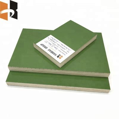 China Concrete Construction 18mm PP Green Plastic Sheet Faced Plywood And Polyester Coated Plywood For Construction for sale