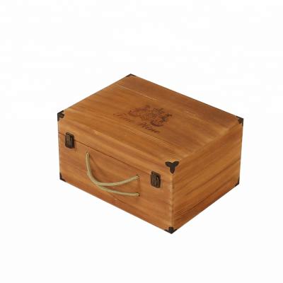 China Factory Handmade Wholesale Premium Wine 3 Bottle Wooden Box for sale