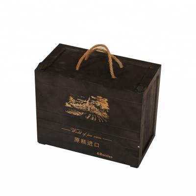 China Factory Handmade Wholesale Hot Black Premium Wine 3 Bottle Wooden Box for sale