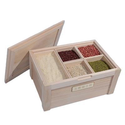 China Hot Wholesale High Quality Freshness Preservation Rice Storage Box Wood for sale