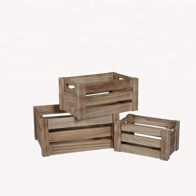 China Sustainable Factory High Quality Customized Wooden Crate For Wine Or Garden Stuff Storage for sale