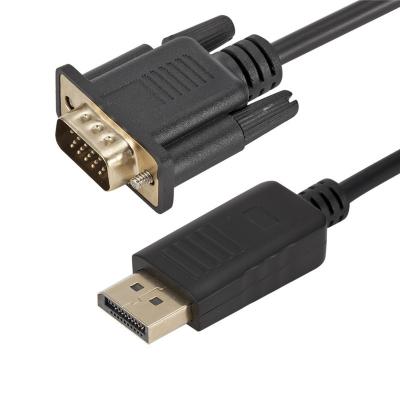 China Computer Manufacturers Wholesale Displayport to VGA Conversion Cable HD Cable 1.8 Meters DP to VGA Cable for sale