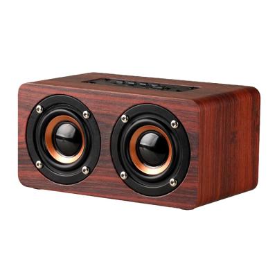 China No Loud Noise Big Bass Bedroom High Quality Study Stereo Mini Cube Music Box BT Bamboo Wooden Portable Wireless Speaker for sale