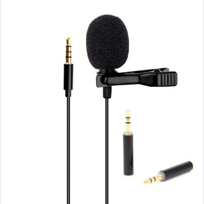 China Mini Lavalier Microphone 3.5mm Cable Clip Lapel Portable Recording Lavalier Microphone Live Equipment Smartphone Mic for Phone and Laptop for sale