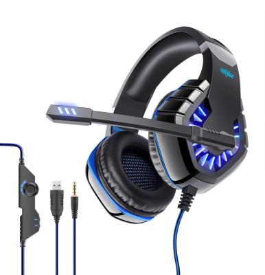 China Headphone 3.5mm Connectors GT82 Over-Ear 7.1 Gaming Wired Earphone LED Light Gaming Headset For PS4/PC/ Mobile Phone for sale