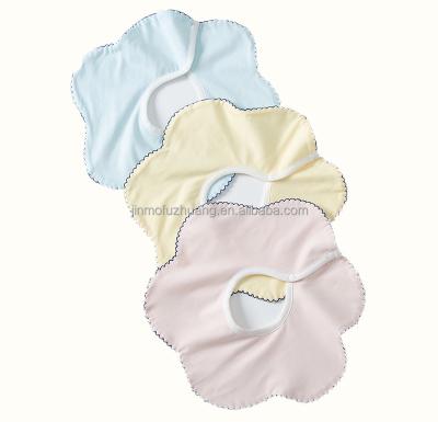 China 360 Degree Washable Custom Bandana Bib Reusable 100% Cotton Baby Bibs Gently Around Petal Shape Baby Drool Bibs for sale