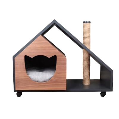 China Celebrity Style Switch Breathable Gamer Shaped Cat Scratcher Wood Sisal Cat House for sale