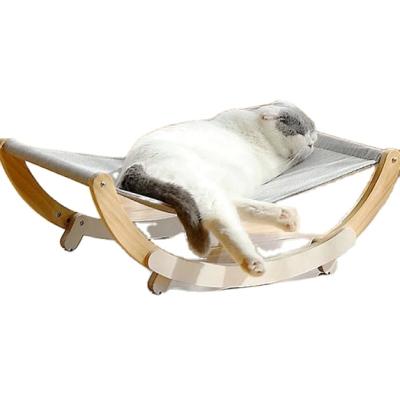 China Oxford Fabric Sustainable Wooden Hammock Cat Bed for sale