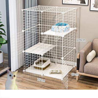 China Three-Layer Cat Cage Metal Material Large Cat House Pet Cage Breathable Wire for sale