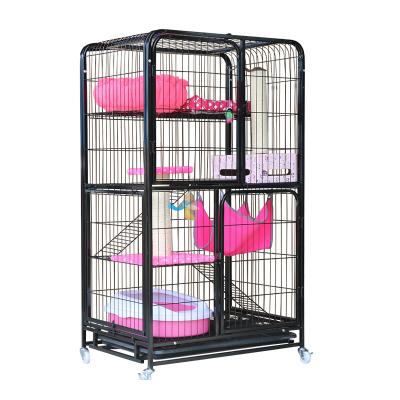 China Square Dog Cat Breathable Multi Layer Tube Iron Large Cat Pet Cafe Cage for sale