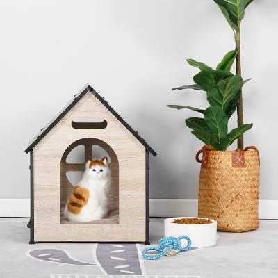 China Household Breathable Wooden Yard 40*40*80cm Pet Cat Cage for sale