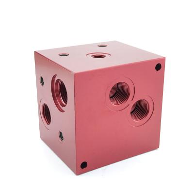 China Metal Red Powder Coated Special Blocks for Customized Hydraulic Systems for sale