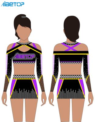 China 2022 Breathable Factory Supplier Free Design Cheerleading Cheerleader Uniform Sublimation Performance Wear for sale