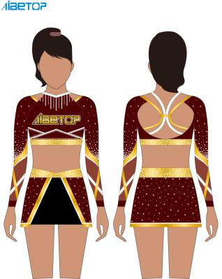 China 2022 Hot Sale Factory Supplier Breathable Cheerleading Uniform Sublimation Printing Dancewear For Girls for sale