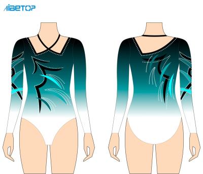 China Breathable and comfortable. Wholesale Soft Custom Training Dance Club Bodysuits Women Long Sleeve Rhythmic Gymnastics Dancer Tights for sale