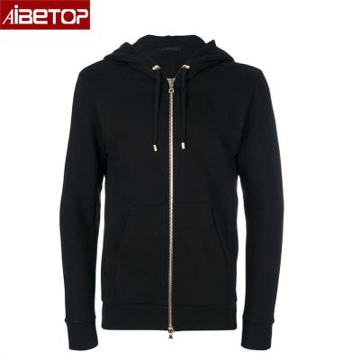 China 2022 Winter cheap men's long black side zipper anti-pilling hoodie matching a big tiger pattern on the back for sale