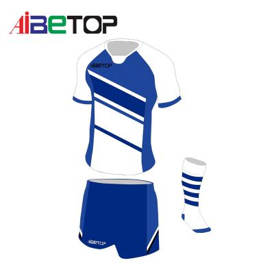 China High Quality Antibacterial Short Sleeve Rugby Shirts Sublimation Breathable OEM Rugby Uniform for sale