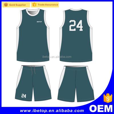 China 2022 Antibacterial Best Latest Basketball Jersey Unique Design Color Green for sale