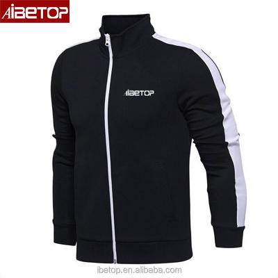 China 2022 Wholesale Two Tone Black Mens Sports Zip Anti-pilling Hoodie For Blank Sweater Jacket Men Winter for sale