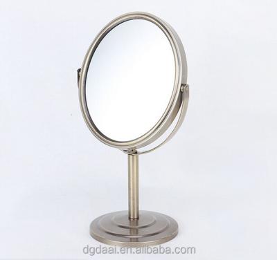 China 6 Inch Round Makeup Mirror Frame Handmade Table Mirror With Two Sides for sale