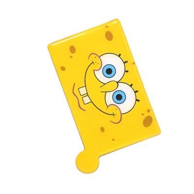 China Dongguan Double-Sided Factory Wholesale Cartoon SpongeBob SquarePants Pattern Stainless Steel Pocket Single Square i Mirror for sale