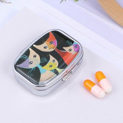 China Economic portable metal pill storage cases travel pill box could do custom LOGO for sale