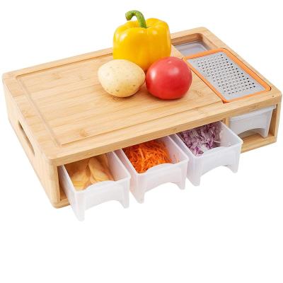 China Sustainable Amazon Sales Cutting Board And Storage Bamboo Cutting Plate Bamboo Cutting Board for sale