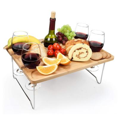 China Farm to camping picnic folding table bed bamboo cheese board breakfast table for sale