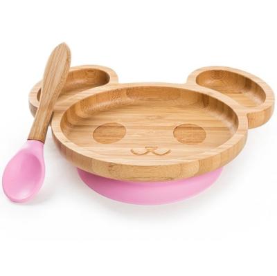 China In 2021, Amazon Sales Baby Silicone Tableware Set Mouse Bamboo Children's Dish 20x14.7x4cm for sale