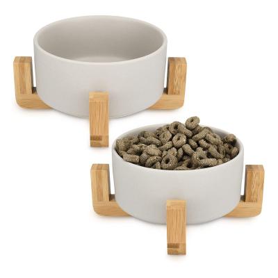 China Hot On Automatic Non-slip Ceramic Pet Food Bowl Amazon Dog Bowl Bamboo Pet Bowl for sale