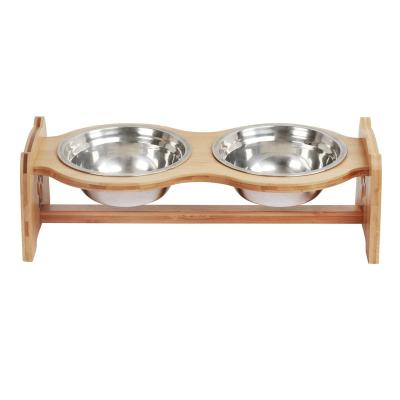 China Automatic Amazon Pops Pet Feeder Pet Bowl Dog and Cat Bowl Pet Food Bamboo Bowl for sale