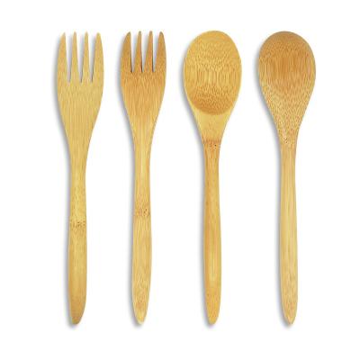 China Sustainable high end bamboo dinnerware do not contain BPA free bamboo forks and spoons for sale