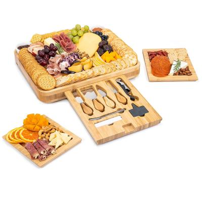 China Sustainable high end bamboo is BPA free and includes four bamboo fruit bow cheese knives and board for sale