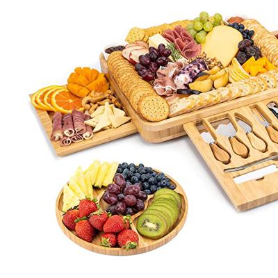 China Sustainable Amazon sales BPA free and includes four bamboo knives and a fruit bow cheese board and knife set for sale