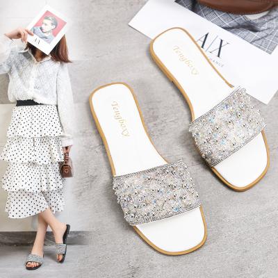 China Shiny sandals Z-123 of summer lightweight interesting flat slippers for sale