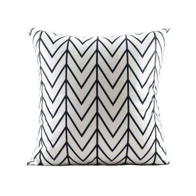 China Wholesale Custom Geometric Boho Anti-static Black and White Print Sofa Pillows Cushion Cover for sale