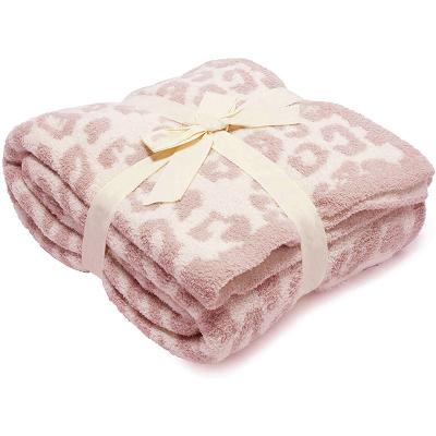 China Wholesale Pink Micro Ultra Soft Portable Reversible Plush Portable Reversible Blanket Leopard Pattern Cozy Warm Throw For Couch Bed Sofa for sale