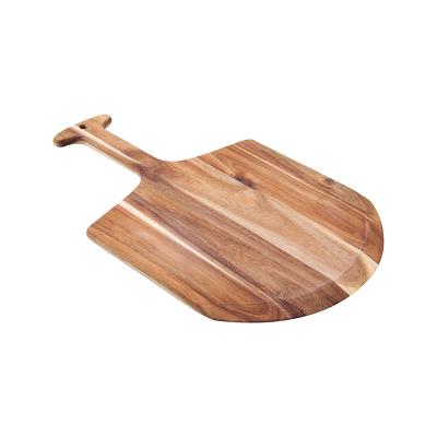 China Amazon Disposable High Quality Acacia Wood Pizza Skin With Cutter Paddle Board For Home And Restaurant Use for sale