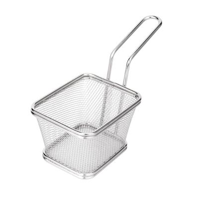 China Sustainable Size Quality Mini Mesh Wire French Fry Chips Basket Net Sieve Kitchen Cooking Tools for sale