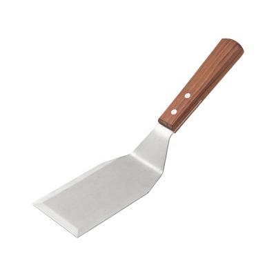 China Factory Custom Viable Stainless Steel Turner Spatula With Wood Handle for sale