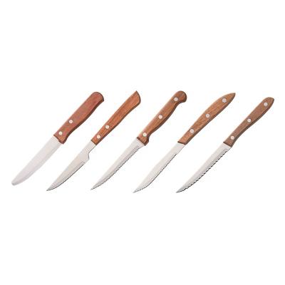 China Steak Knife Stainless Steel Steak Knife Handle Disposable Wooden Steak Knife for sale