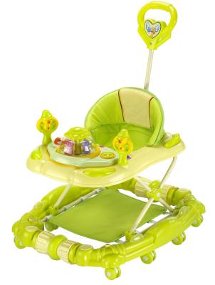 China Green 6 Wheel Adjustable Baby Walker for Girls , Portable Baby Walker for sale